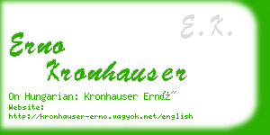 erno kronhauser business card